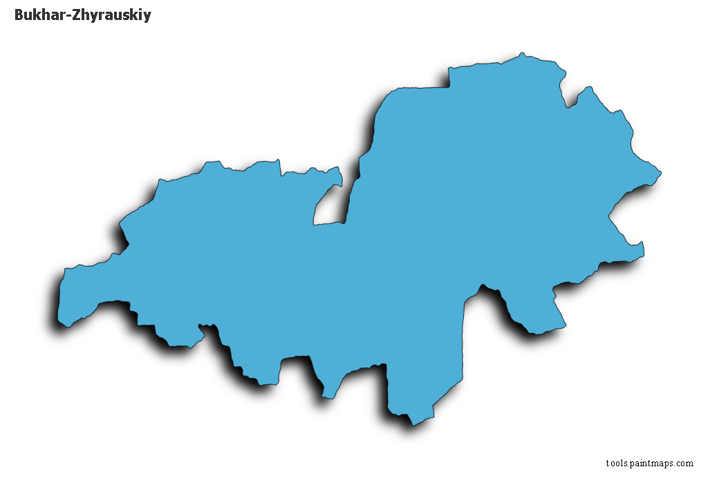 Mapa de Bukhar-Zhyrauskiy con efecto de sombra 3D