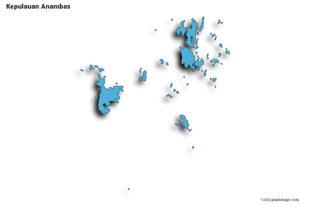 Mapa de Kepulauan Anambas con efecto de sombra 3D