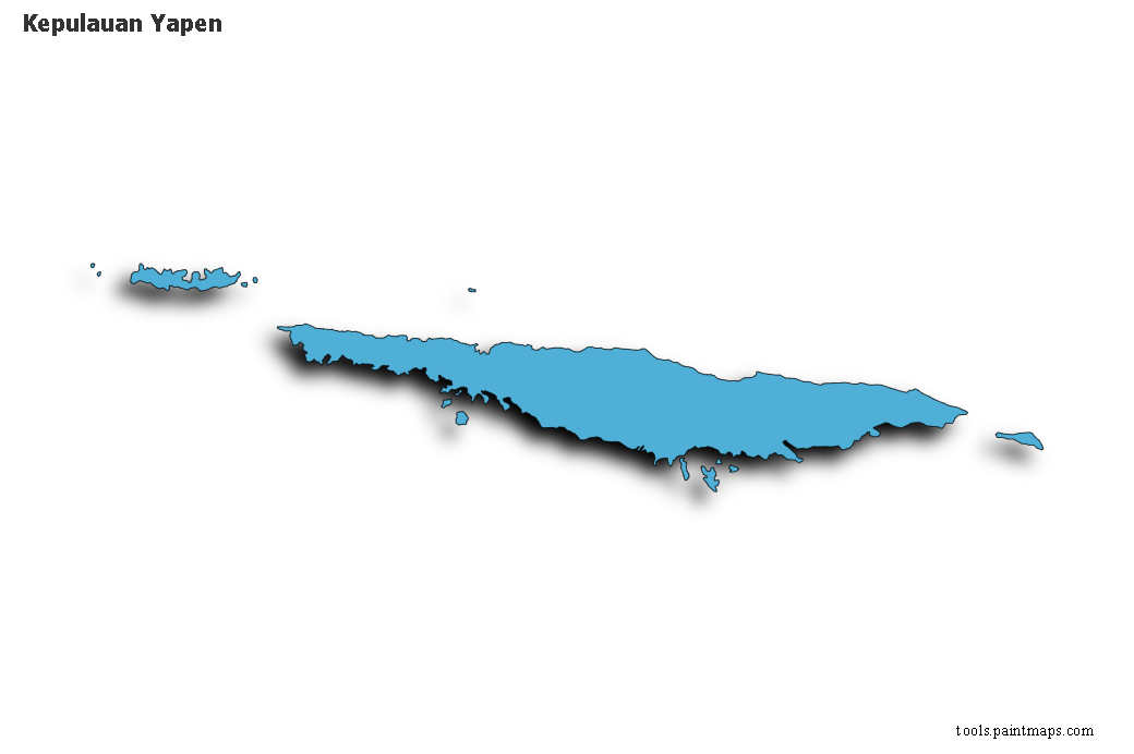 3D gölge efektli Kepulauan Yapen haritası
