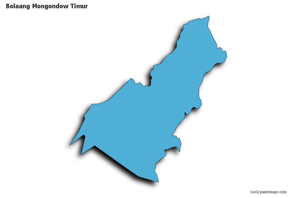 Bolaang Mongondow Timur map with 3d shadow effect