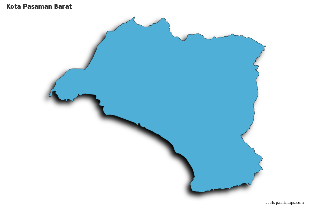 3D gölge efektli Kota Pasaman Barat haritası