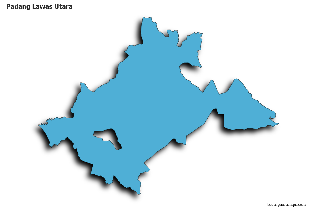 3D gölge efektli Padang Lawas Utara haritası
