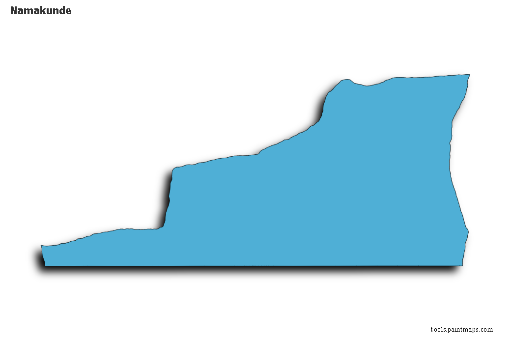 Mapa de Namakunde con efecto de sombra 3D