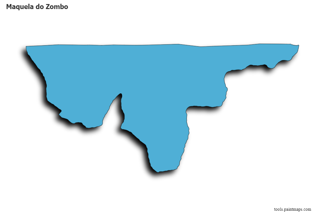 3D gölge efektli Maquela do Zombo haritası