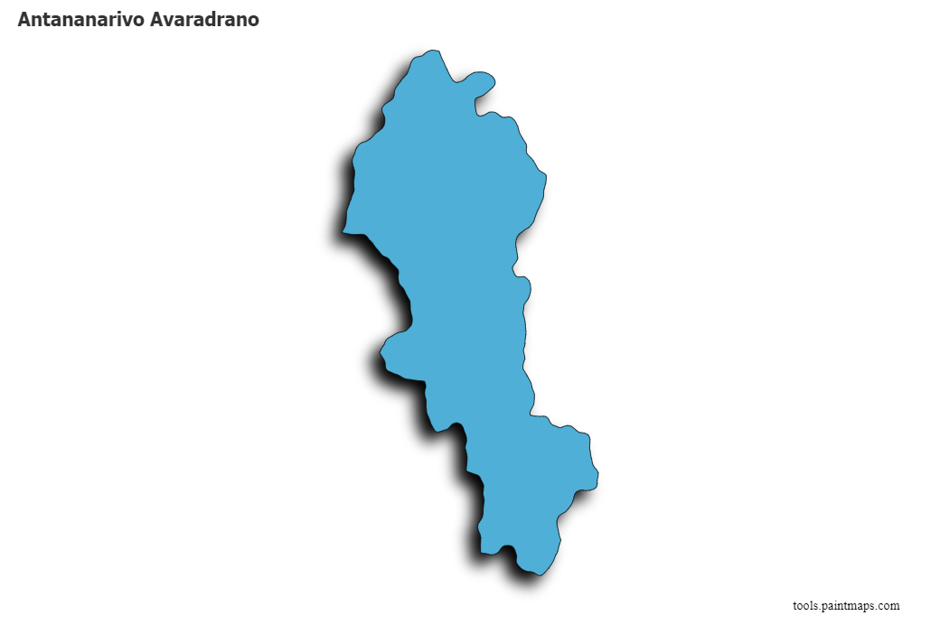 Antananarivo Avaradrano map with 3d shadow effect