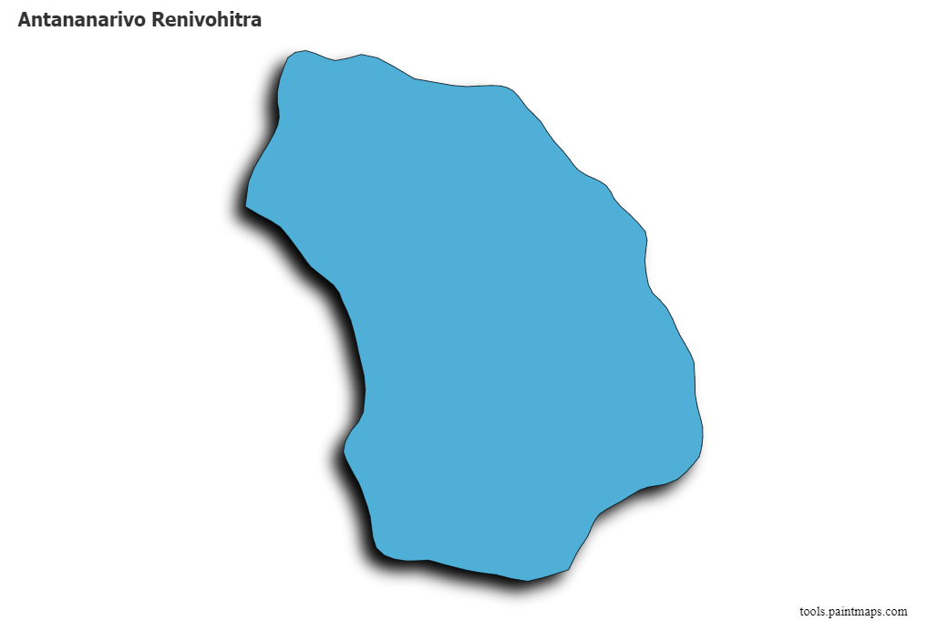 Antananarivo Renivohitra map with 3d shadow effect