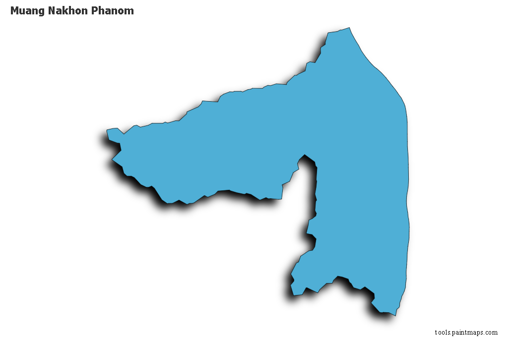 3D gölge efektli Muang Nakhon Phanom haritası