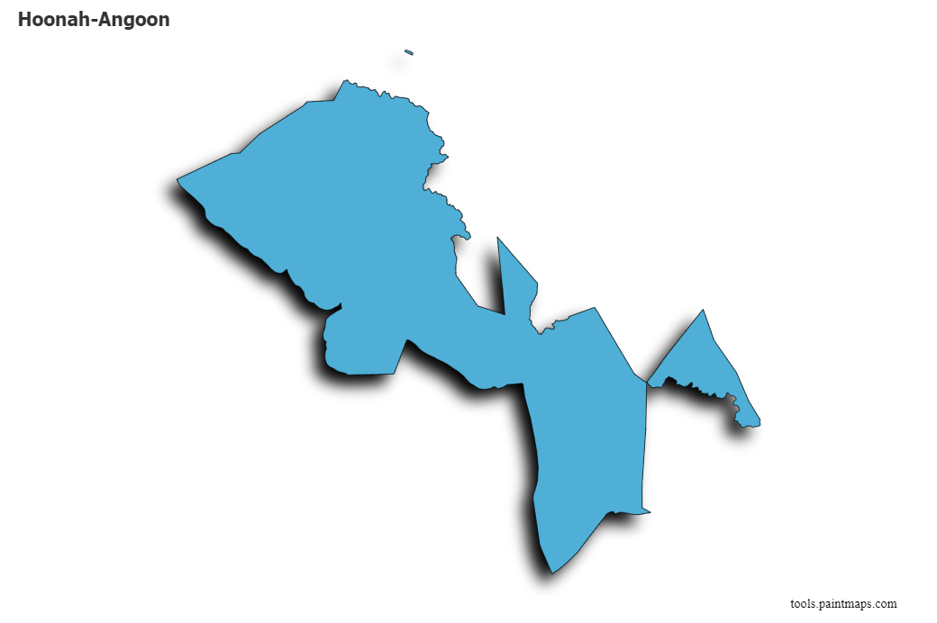 Mapa de Hoonah-Angoon con efecto de sombra 3D