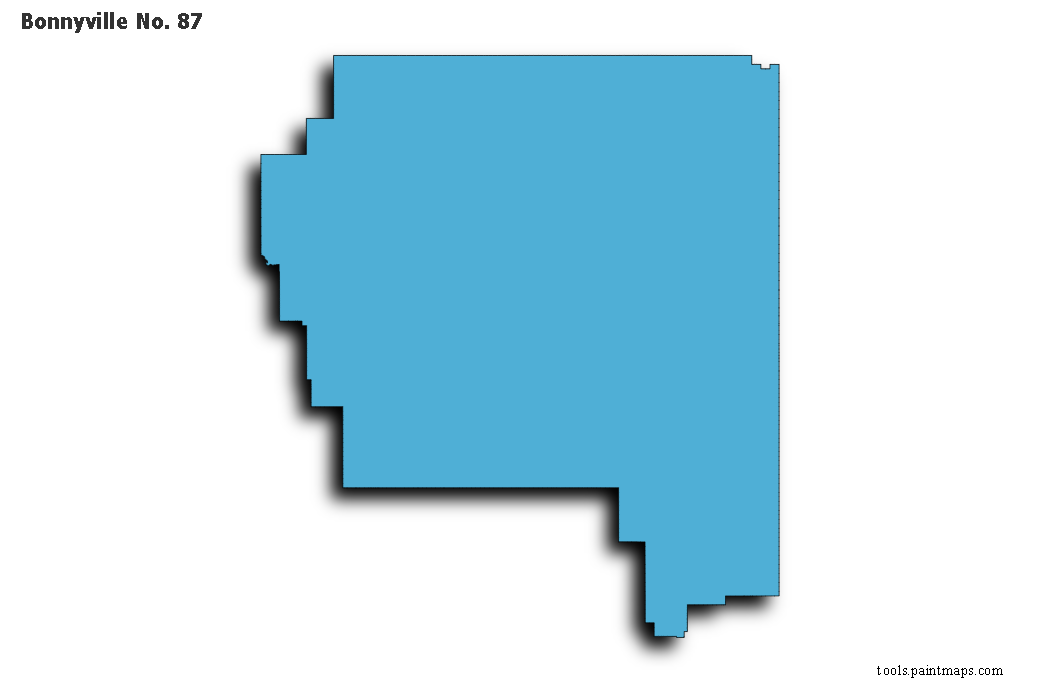 Bonnyville No. 87 map with 3d shadow effect