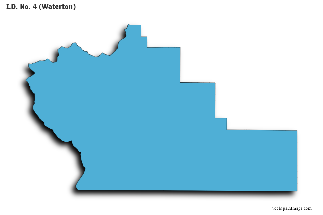 3D gölge efektli I.D. No. 4 (Waterton) haritası