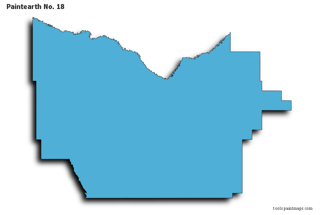 Mapa de Paintearth No. 18 con efecto de sombra 3D