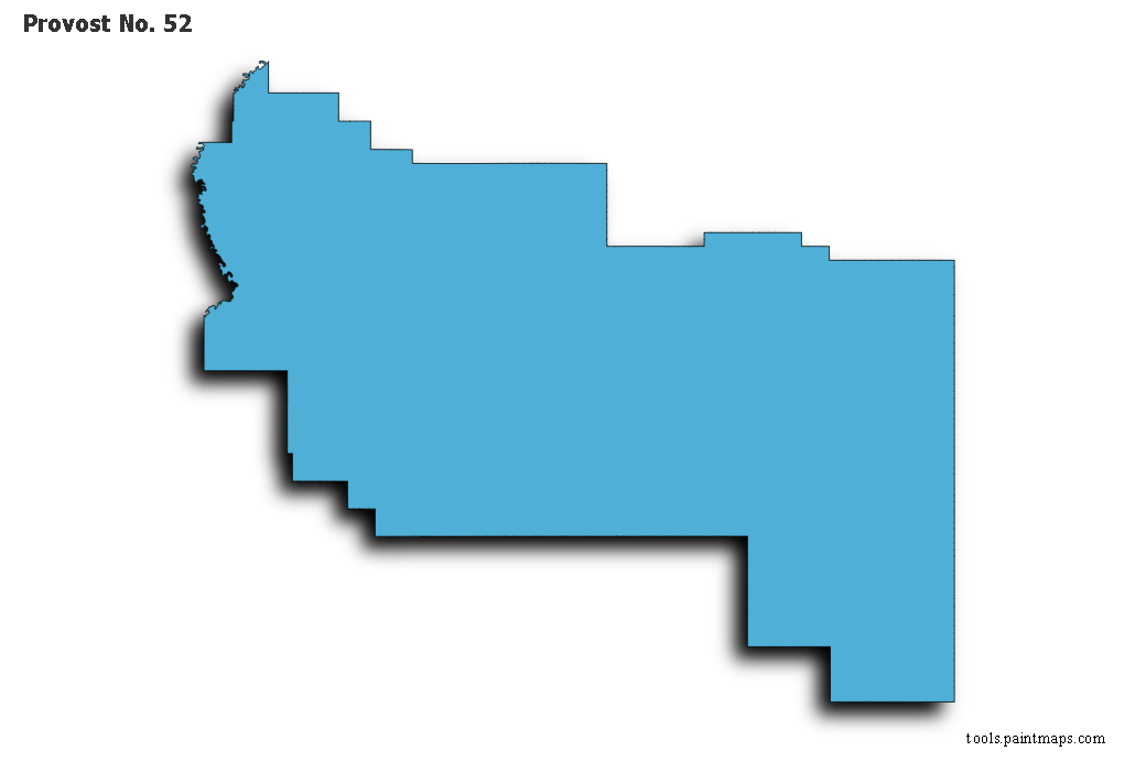 Mapa de Provost No. 52 con efecto de sombra 3D