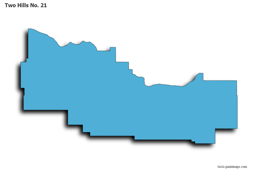 Two Hills No. 21 map with 3d shadow effect