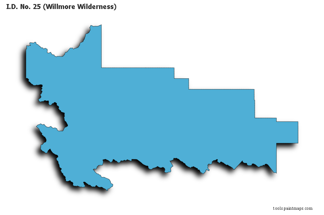 I.D. No. 25 (Willmore Wilderness) map with 3d shadow effect