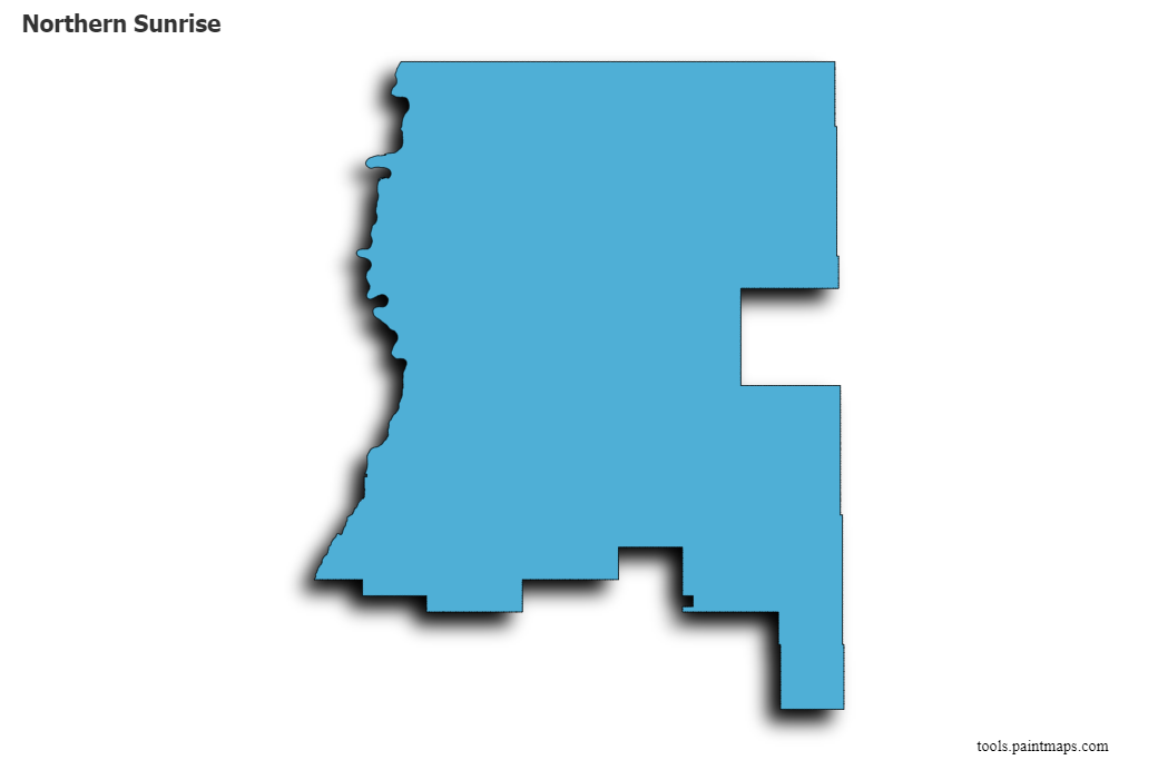 Mapa de Northern Sunrise con efecto de sombra 3D