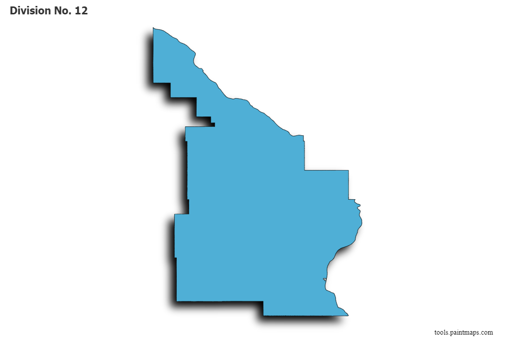 Mapa de Division No. 12 con efecto de sombra 3D