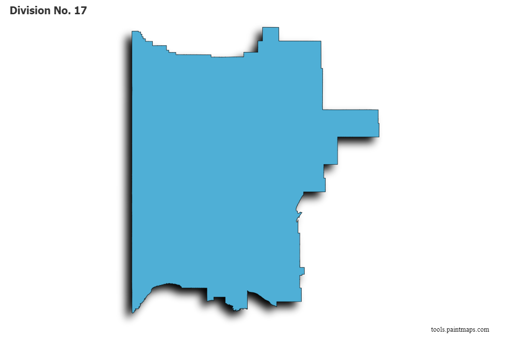 Mapa de Division No. 17 con efecto de sombra 3D