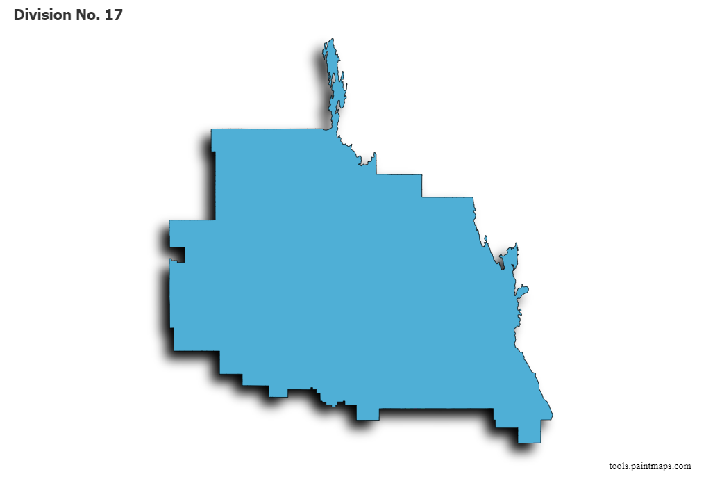 Mapa de Division No. 17 con efecto de sombra 3D