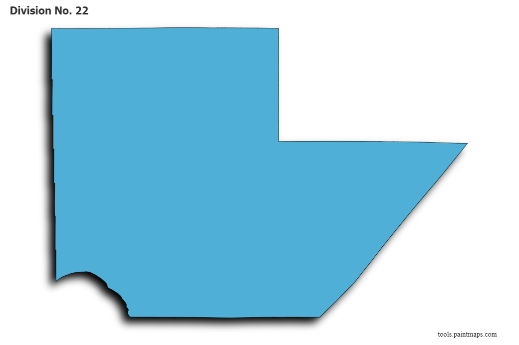 Mapa de Division No. 22 con efecto de sombra 3D
