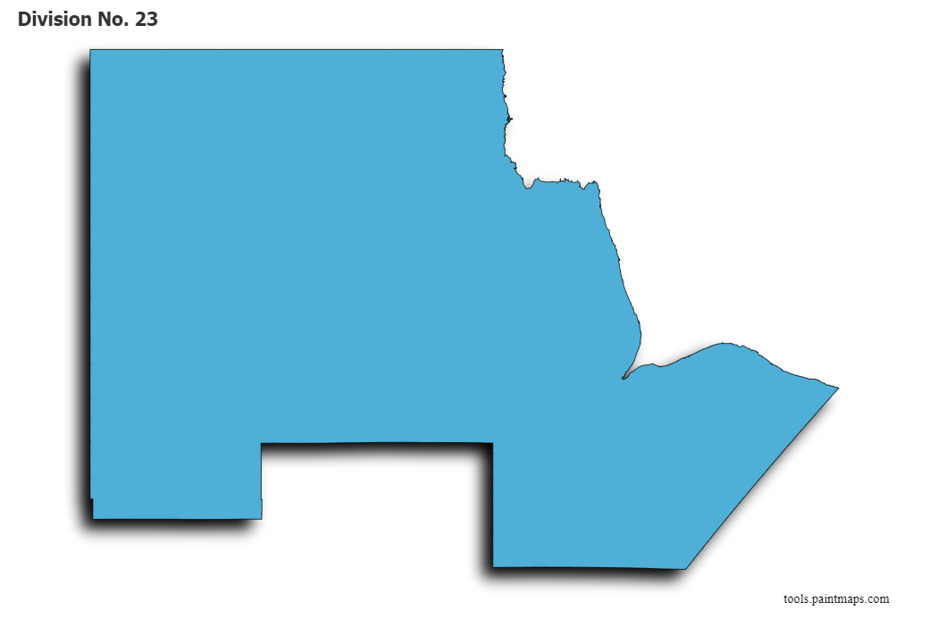 Mapa de Division No. 23 con efecto de sombra 3D