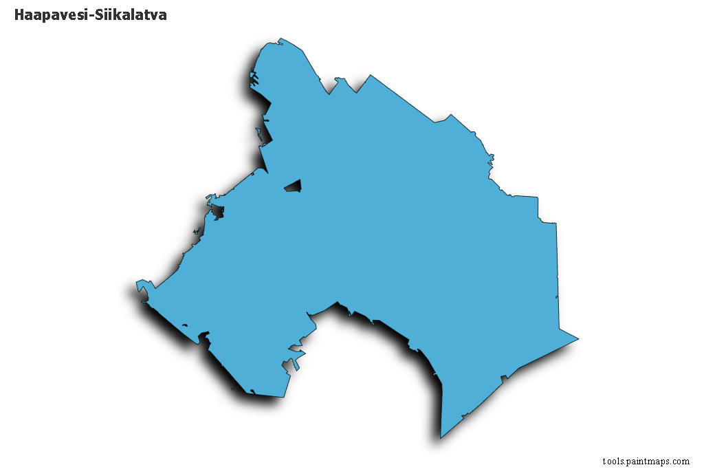 Mapa de Haapavesi-Siikalatva con efecto de sombra 3D