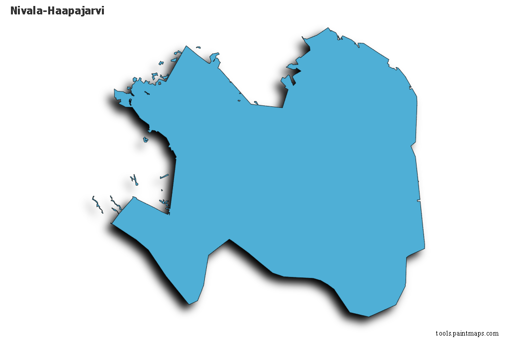 3D gölge efektli Nivala-Haapajarvi haritası