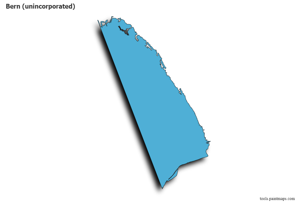 Mapa de Bern (unincorporated) con efecto de sombra 3D
