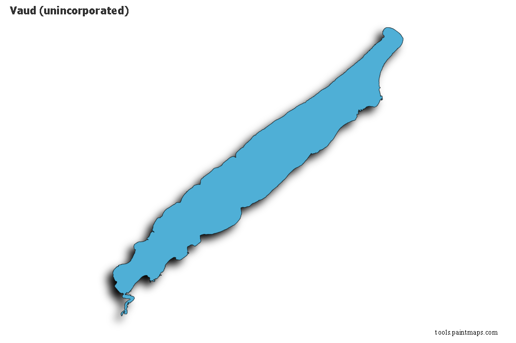 3D gölge efektli Vaud (unincorporated) haritası
