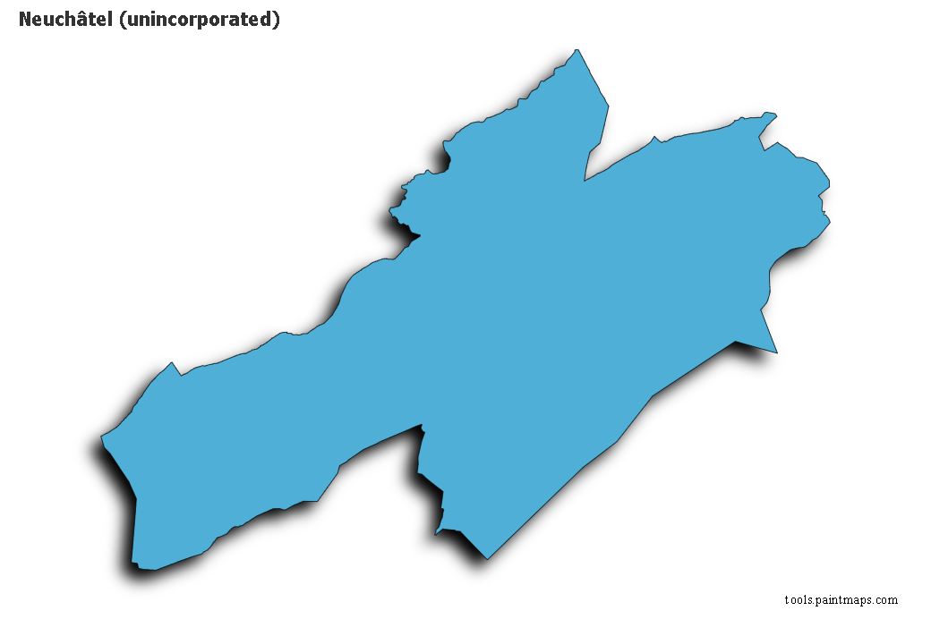 Neuchâtel map with 3d shadow effect