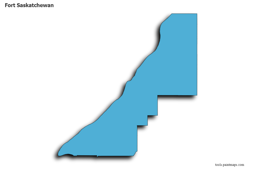 Fort Saskatchewan map with 3d shadow effect