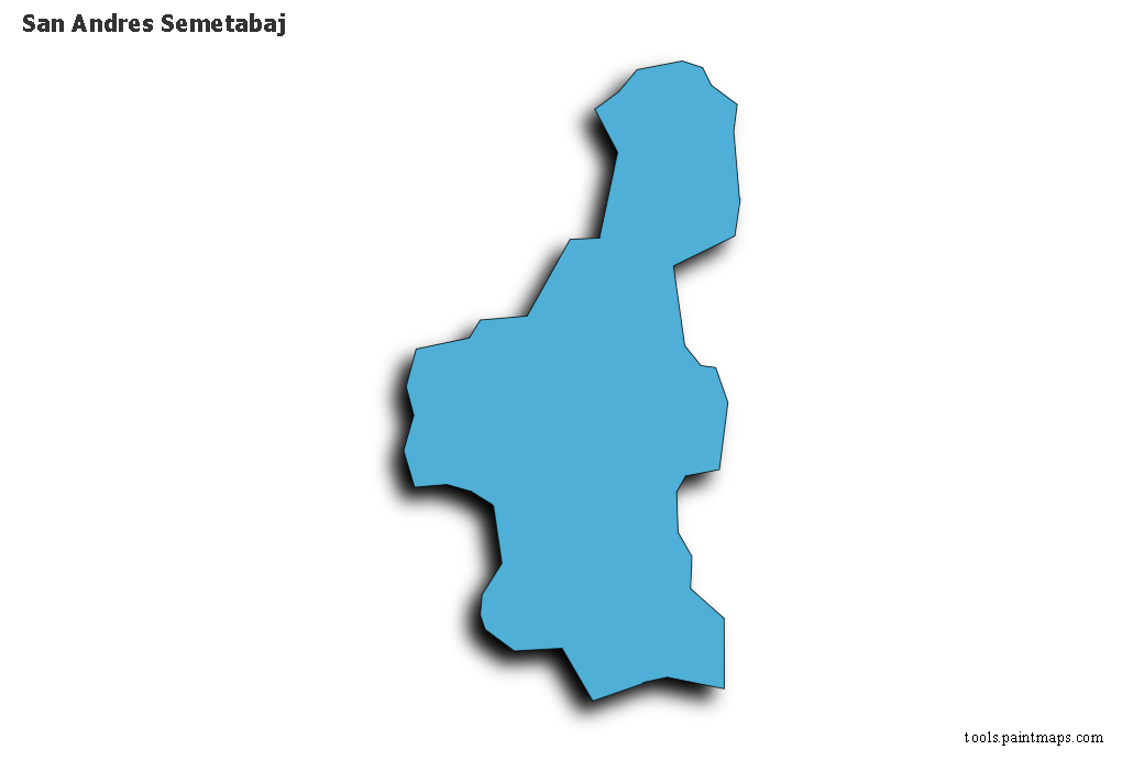 Mapa de San Andres Semetabaj con efecto de sombra 3D