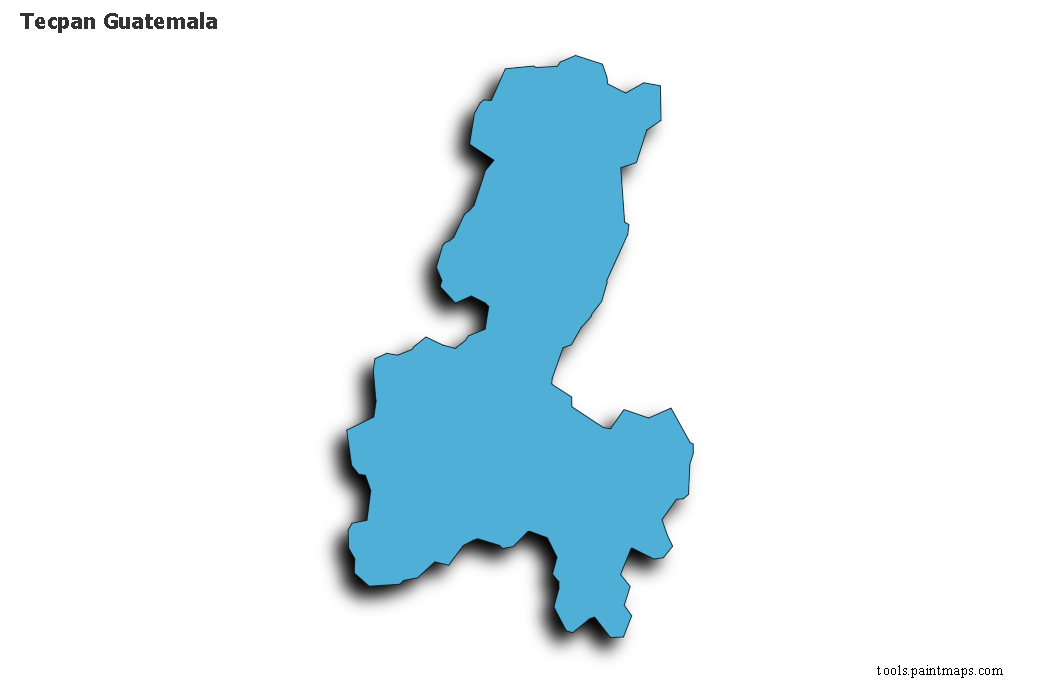 Mapa de Tecpan Guatemala con efecto de sombra 3D