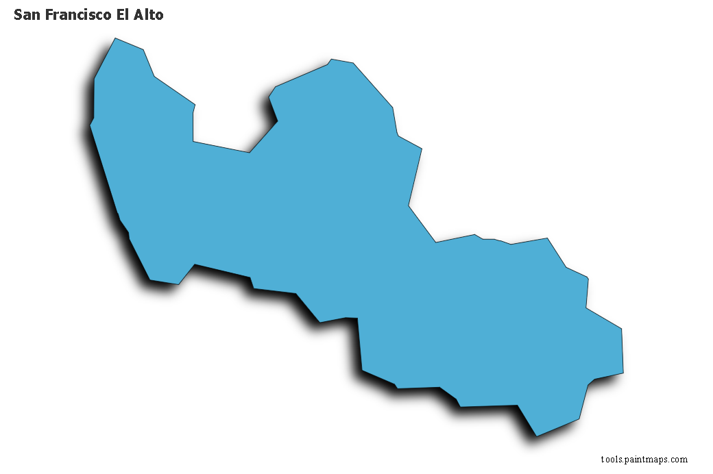 Mapa de San Francisco El Alto con efecto de sombra 3D
