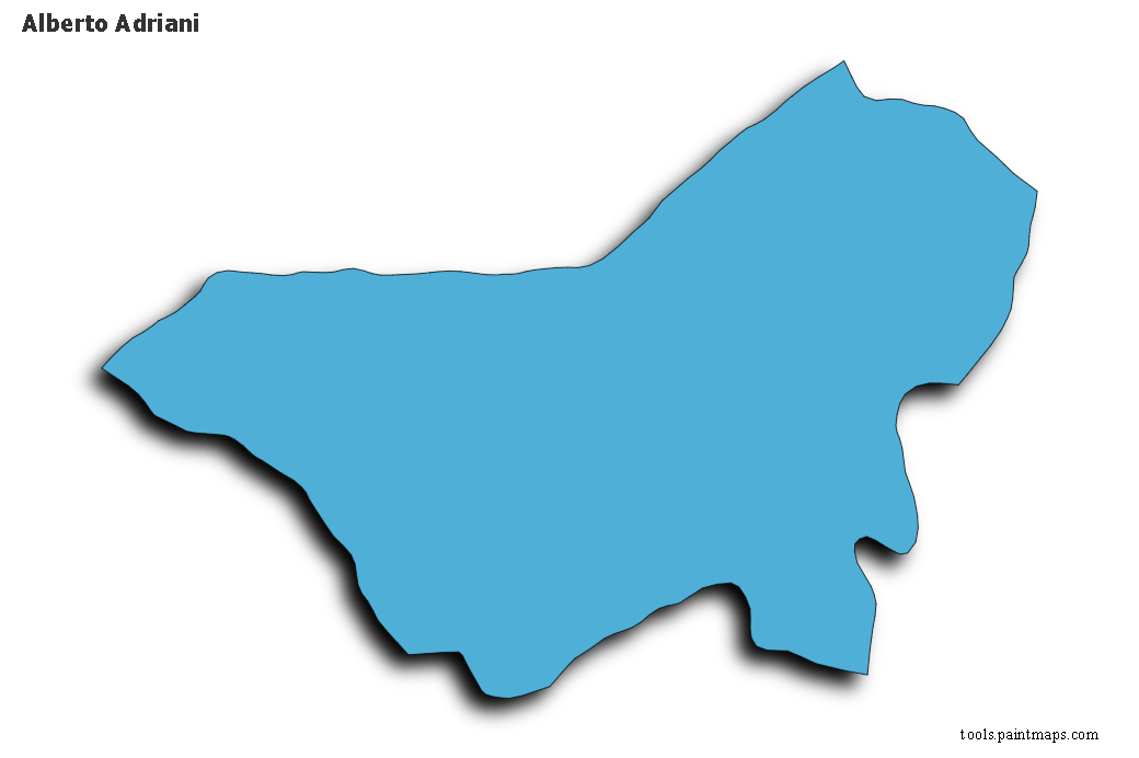 Mapa de Alberto Adriani con efecto de sombra 3D