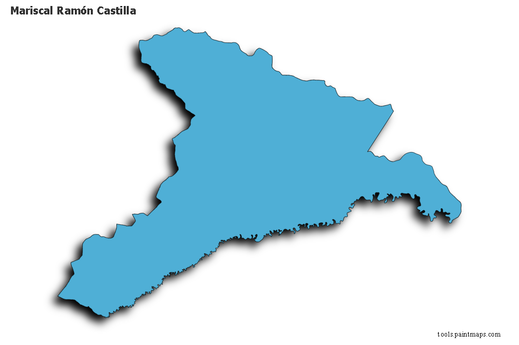 Mariscal Ramón Castilla map with 3d shadow effect