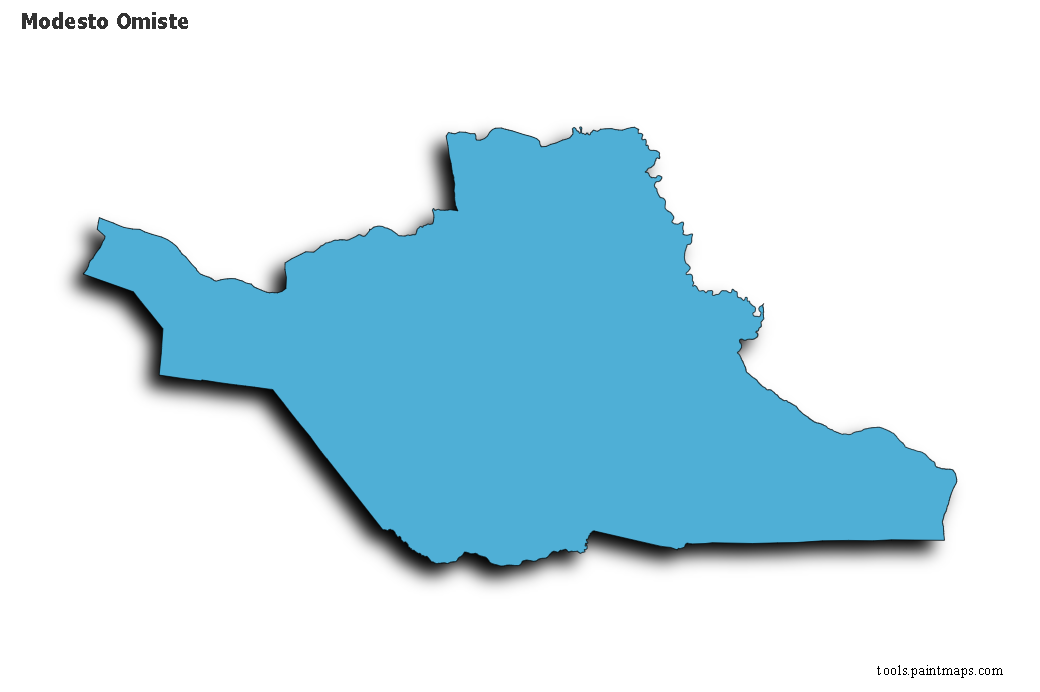 3D gölge efektli Modesto Omiste haritası