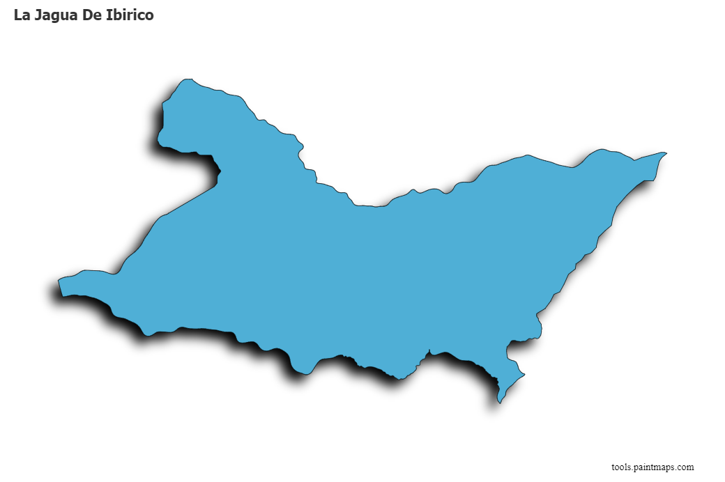 Mapa de La Jagua De Ibirico con efecto de sombra 3D