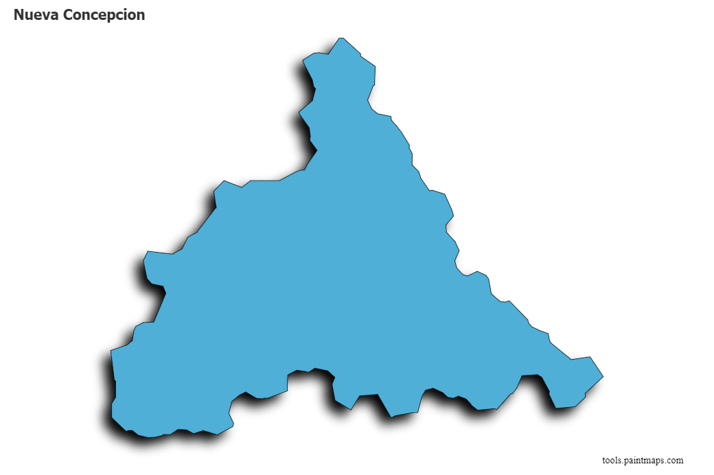 Mapa de Nueva Concepcion con efecto de sombra 3D