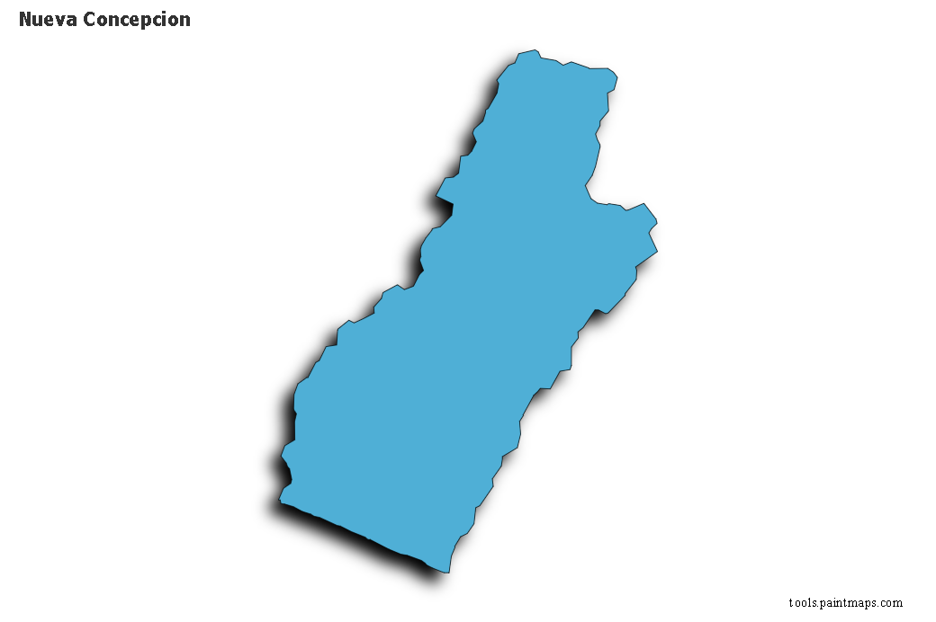 Mapa de Nueva Concepcion con efecto de sombra 3D