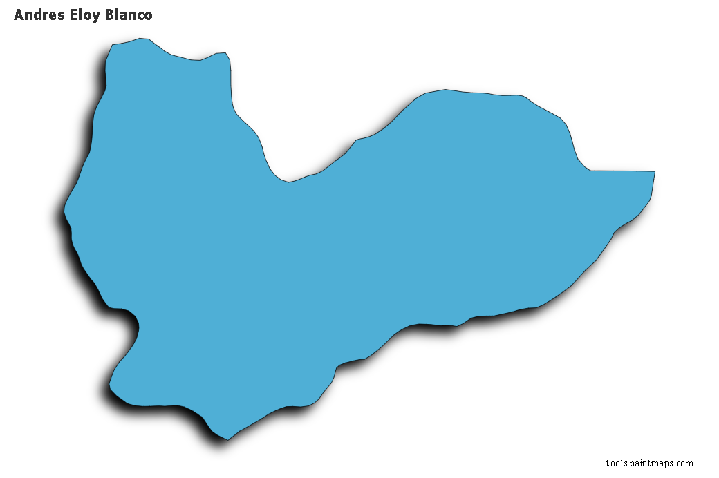 Mapa de Andres Eloy Blanco con efecto de sombra 3D