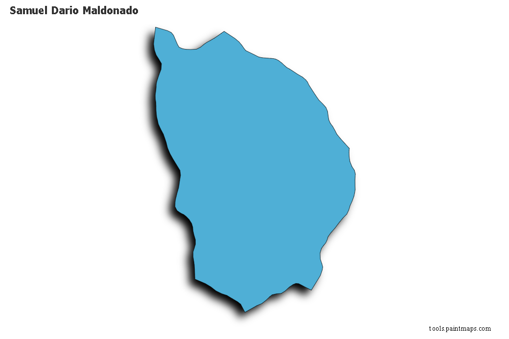 Samuel Darío Maldonado map with 3d shadow effect