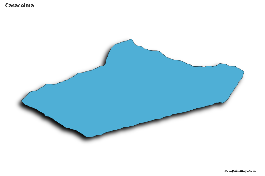 Mapa de Casacoima con efecto de sombra 3D