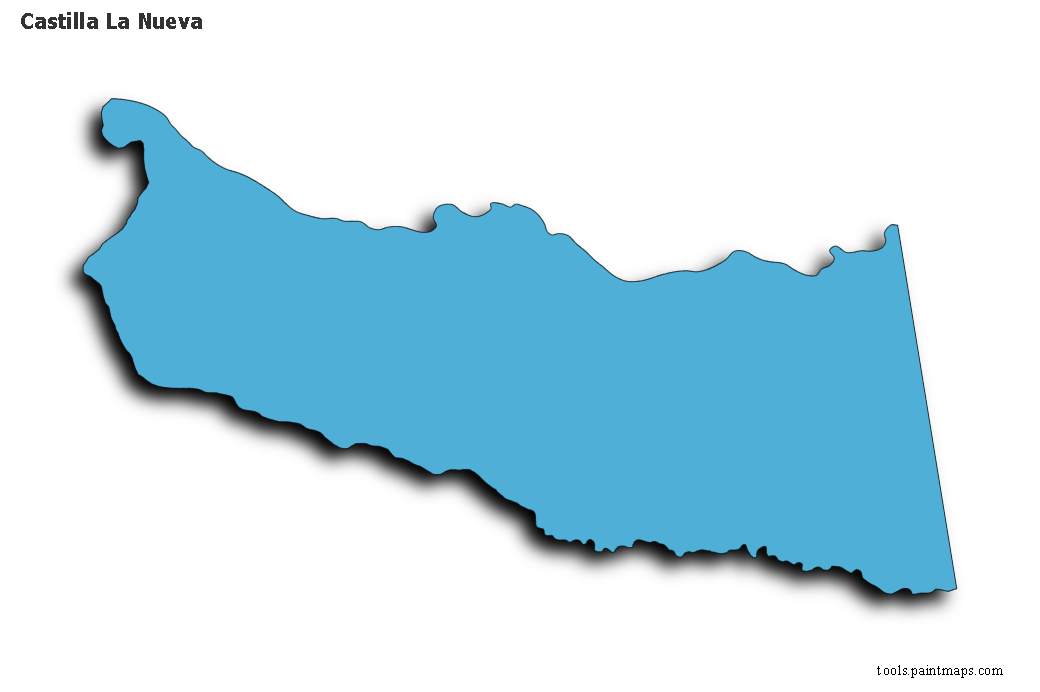 Castilla La Nueva map with 3d shadow effect