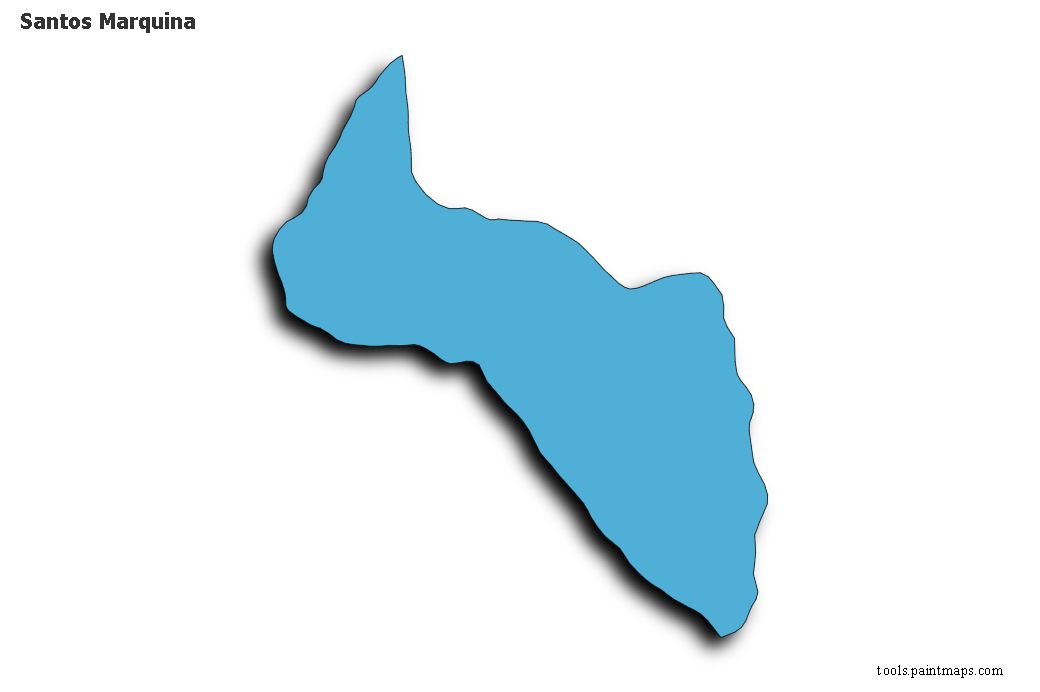 Mapa de Santos Marquina con efecto de sombra 3D