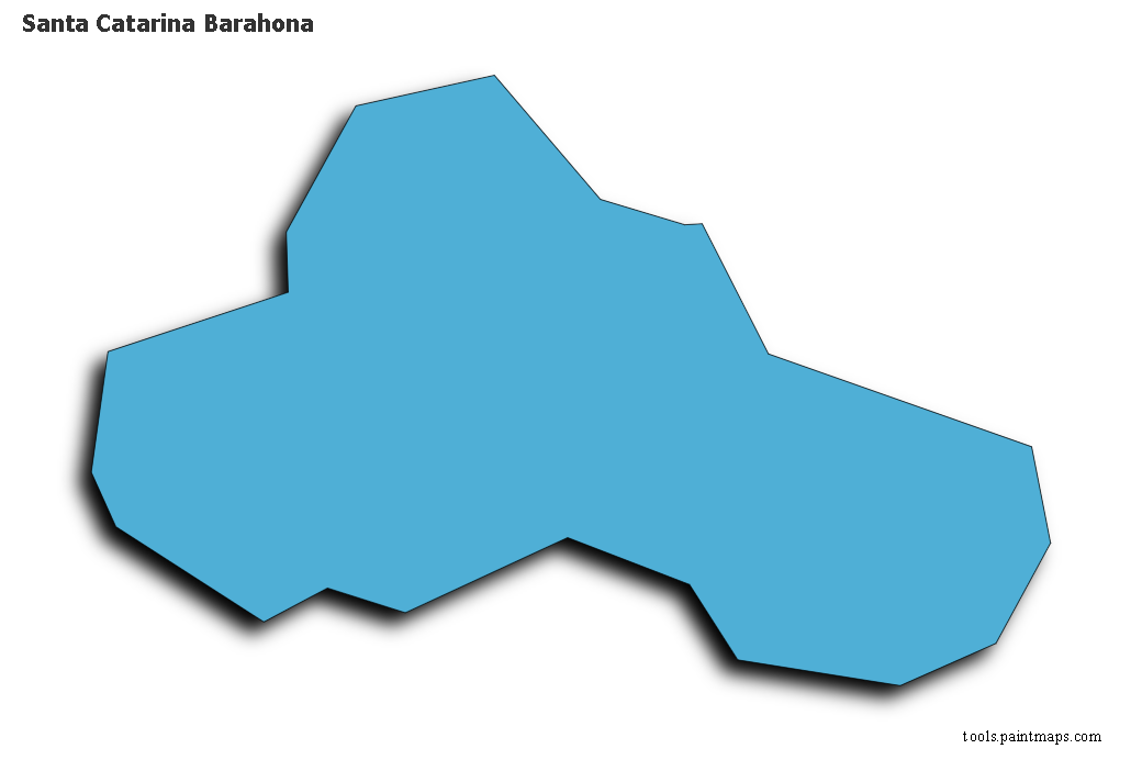 3D gölge efektli Santa Catarina Barahona haritası