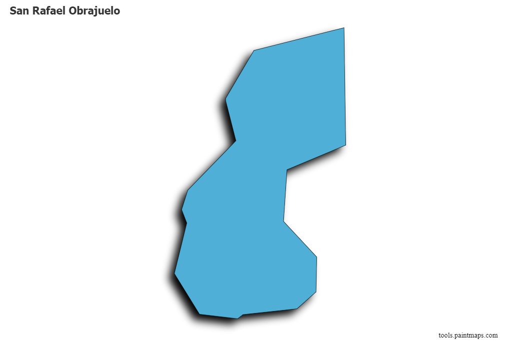 San Rafael Obrajuelo map with 3d shadow effect