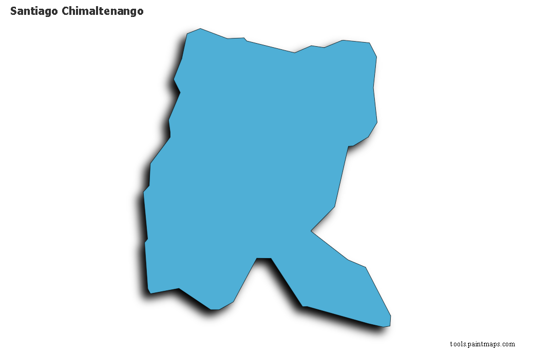 Mapa de Santiago Chimaltenango con efecto de sombra 3D