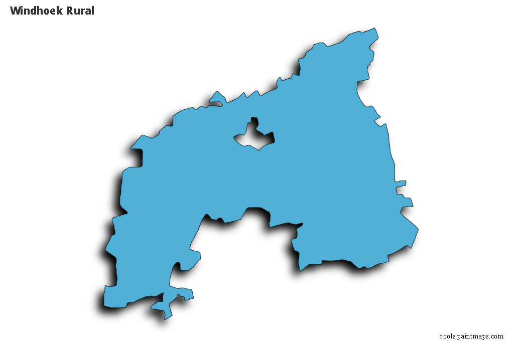 Windhoek Rural map with 3d shadow effect