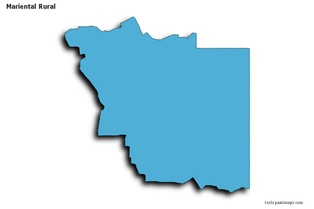 Mapa de Mariental Rural con efecto de sombra 3D