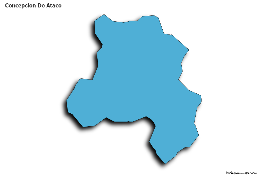 Concepcion De Ataco map with 3d shadow effect